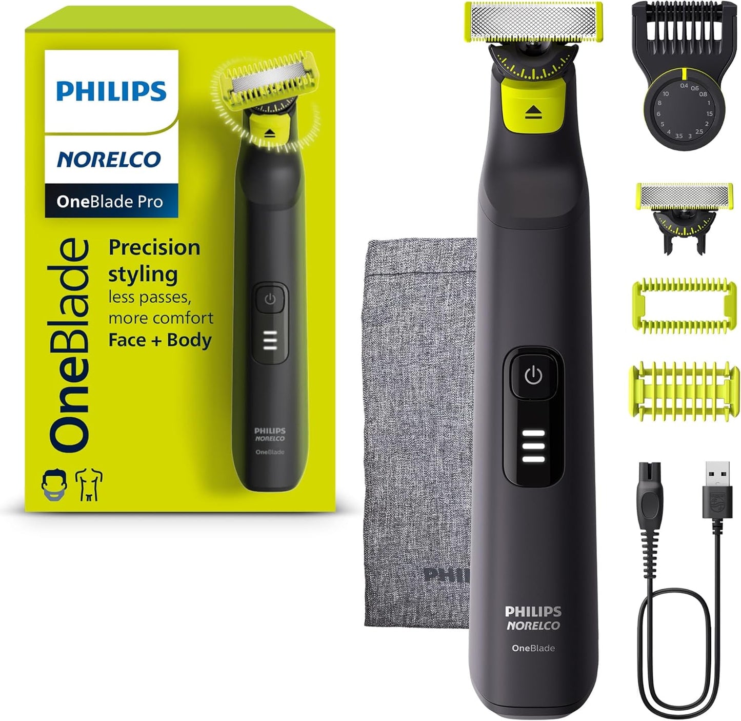 Norelco Philips OneBlade Pro 360 Face + Body Electric Shaver