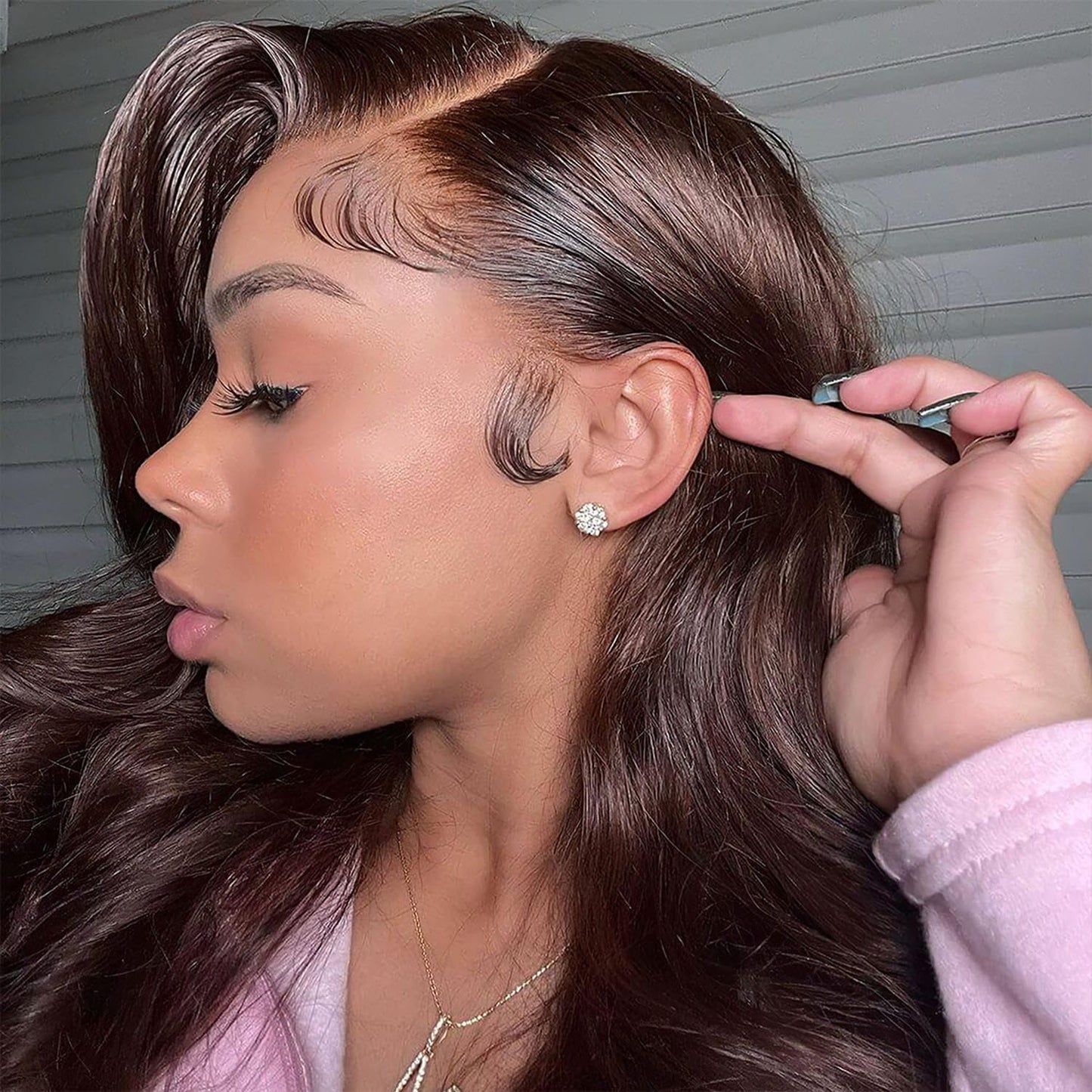 Chocolate Brown Lace Front Wig 26 Inch Body Wave for Women