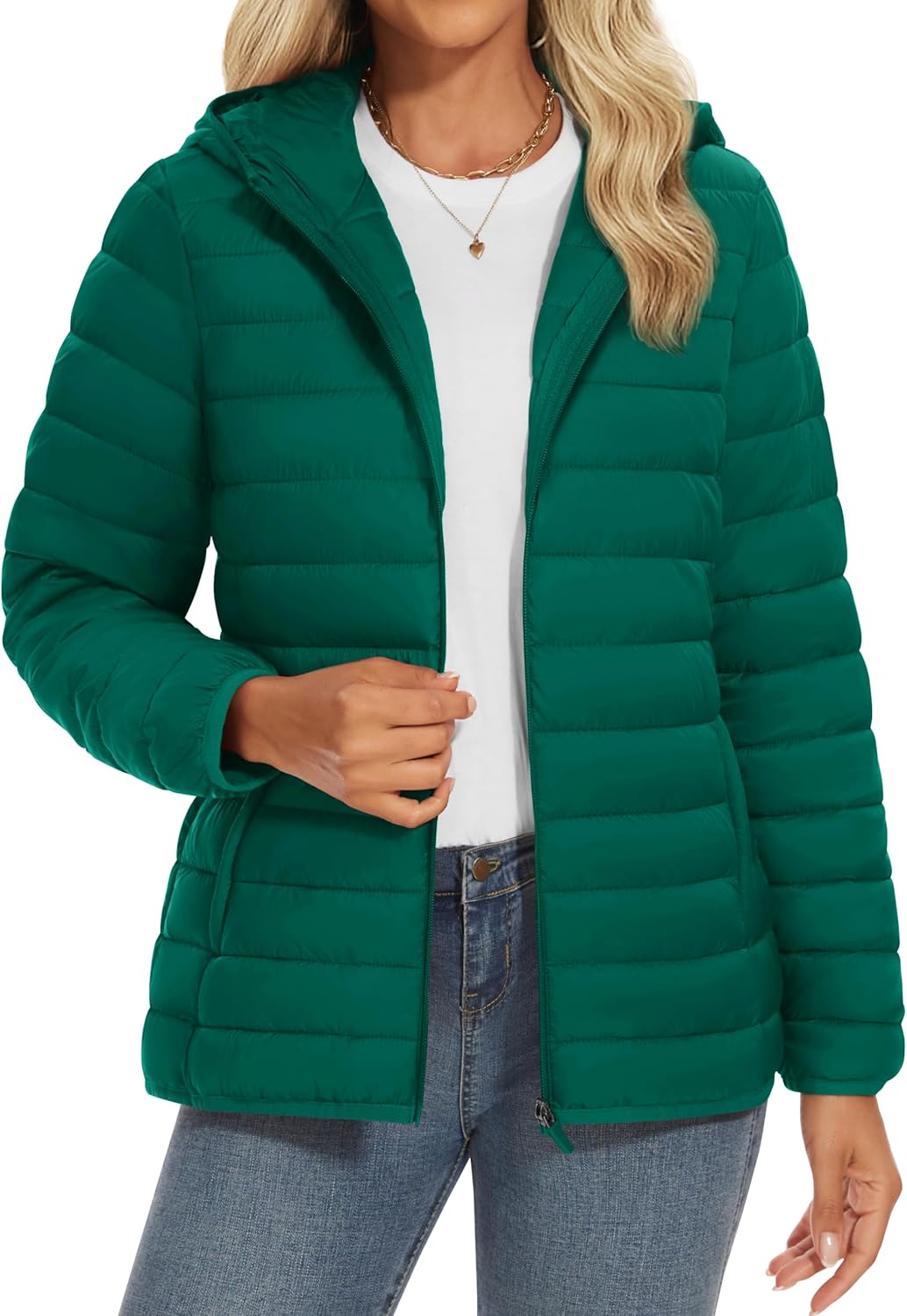 YUCOLEN Women's Puffer Jacket Lightweight Quilted Winter Coat