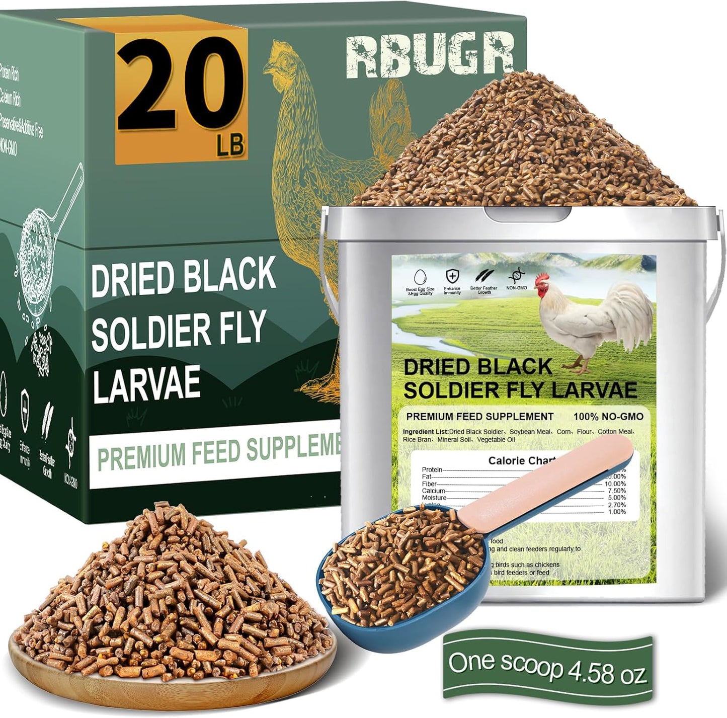Premium Chicken Feed with Dried Black Soldier Fly Larvae for Hens