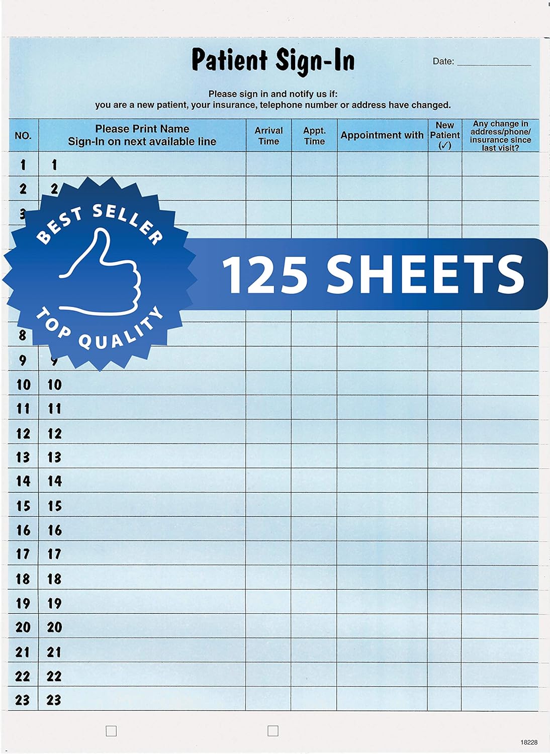 Tabbies Patient Sign-in Peel Off Label Forms for HIPAA