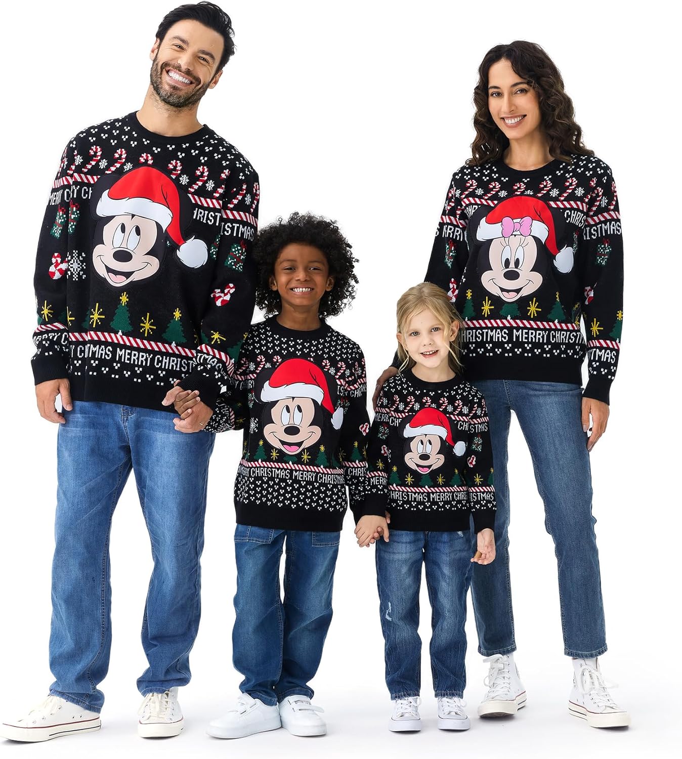 Disney Stitch Christmas Family Matching Snow Sweater Tops