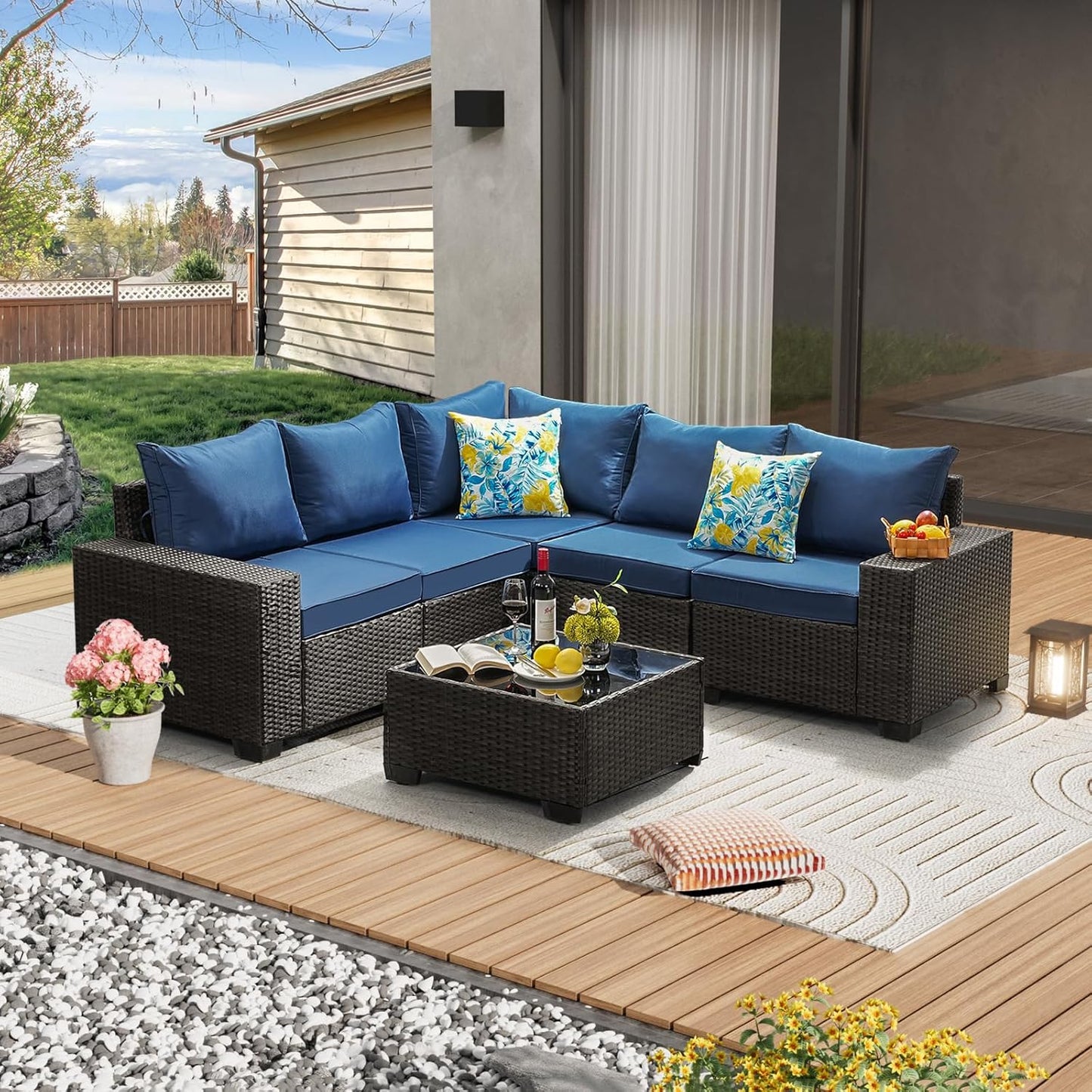 6 Pieces Patio Furniture Set for All-Weather Outdoor Comfort