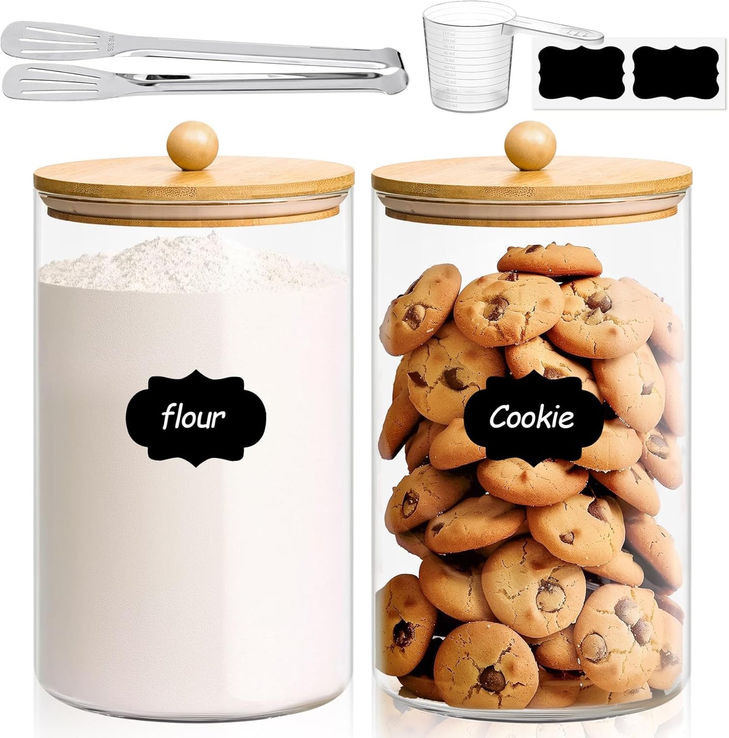 Large Glass Cookie Jar Set with Lid for Food Storage Needs