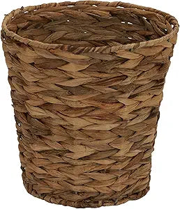 Stylish Woven Water Hyacinth Wicker Waste Basket for Home