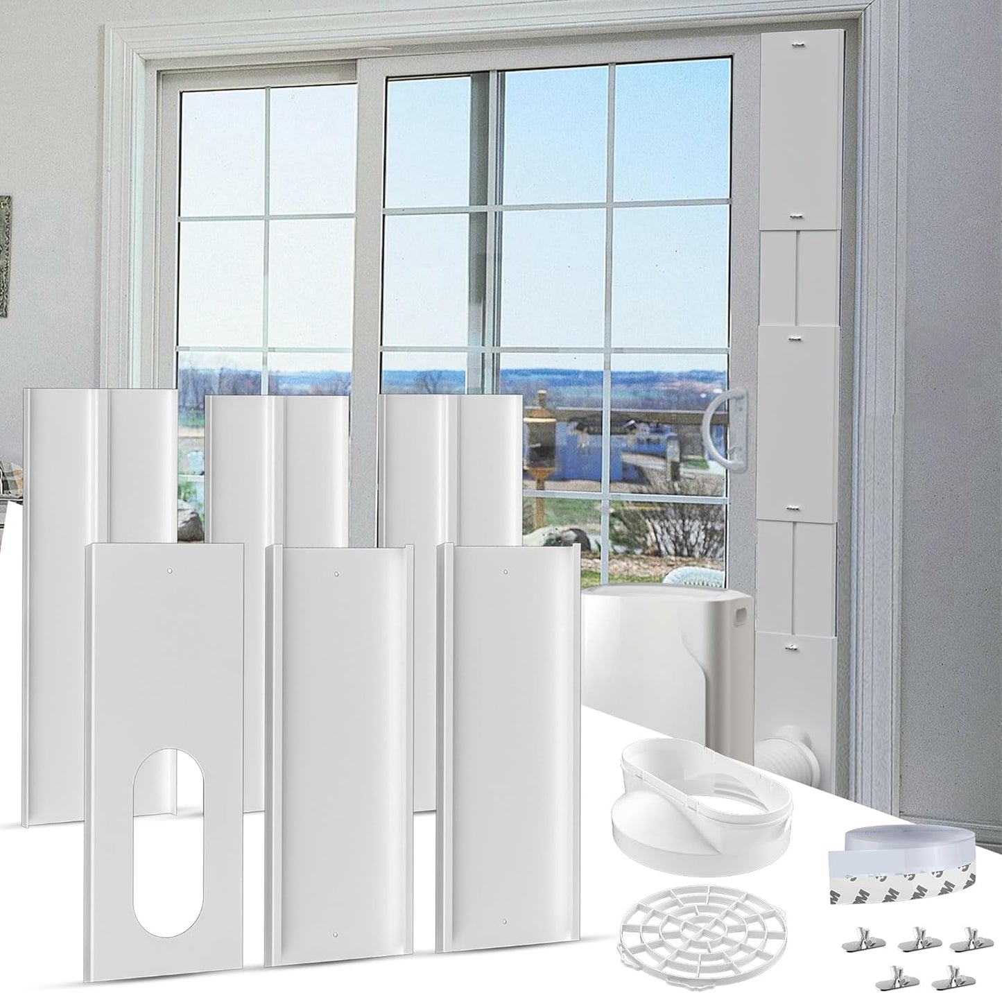 Adjustable Sliding Door AC Kit, Max 95 Length, Easy Install