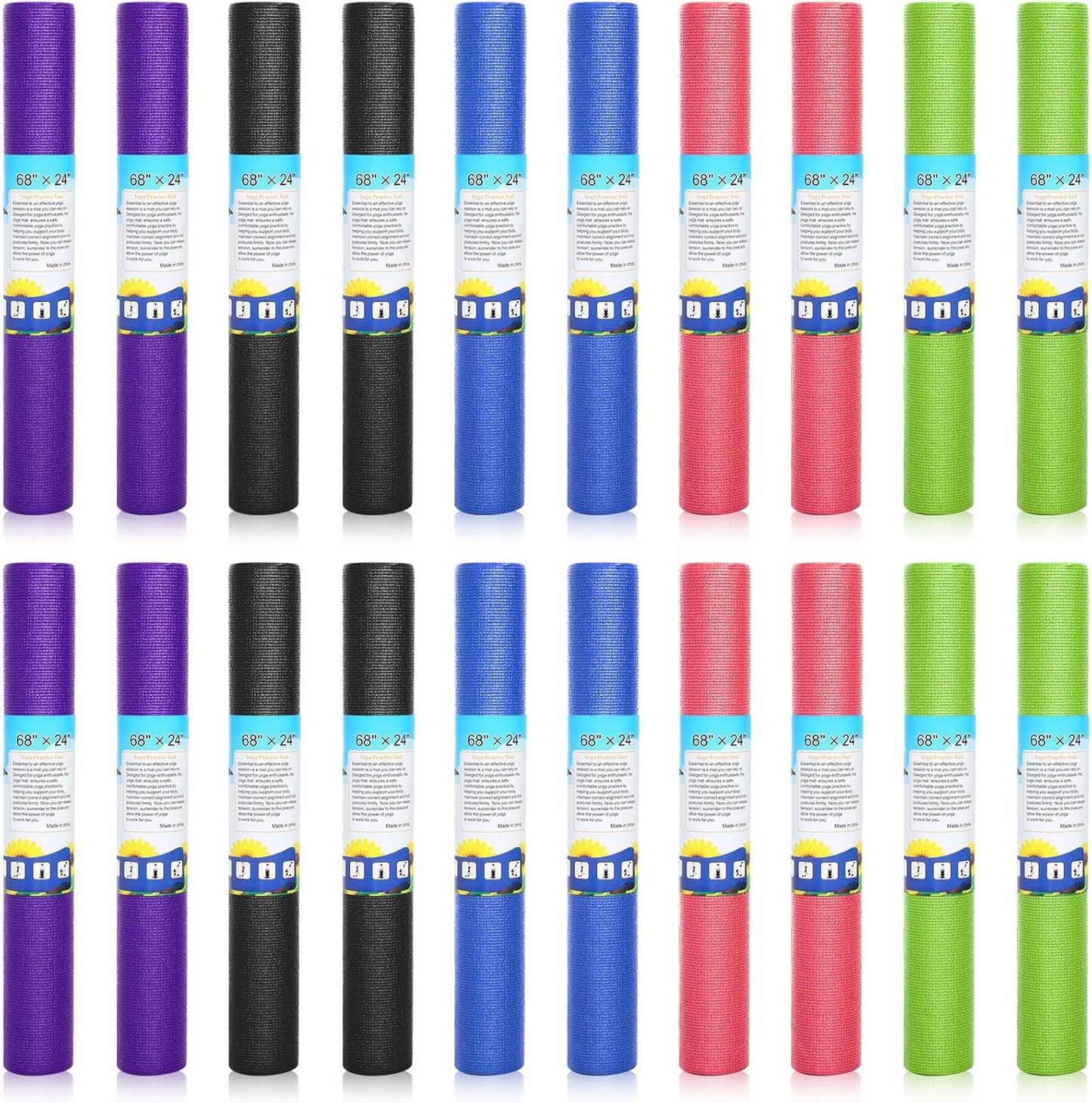 Yilloog Non Slip Yoga Mat Set, 20 Pcs Workout Bundle