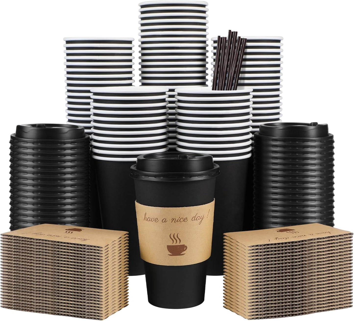 Clawsoff 100 Pack Coffee Cups - On-The-Go Convenience!