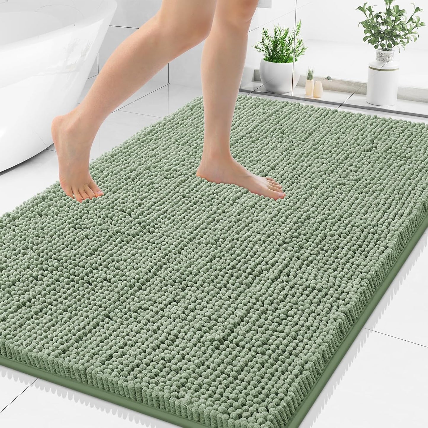 Smiry Luxury Chenille Bathroom Rugs for Soft Comfort and Style