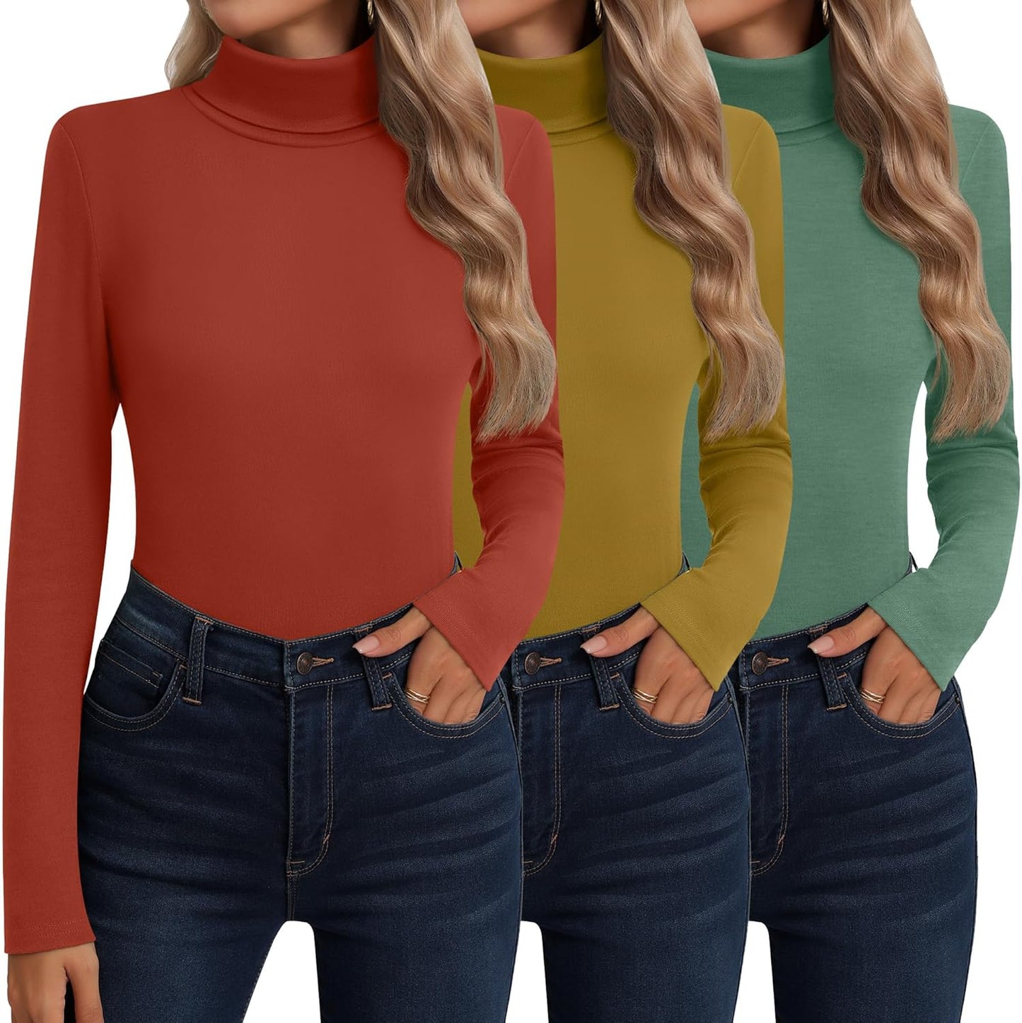 Neer Cotton Women's Turtleneck Long Sleeve Thermal Tops