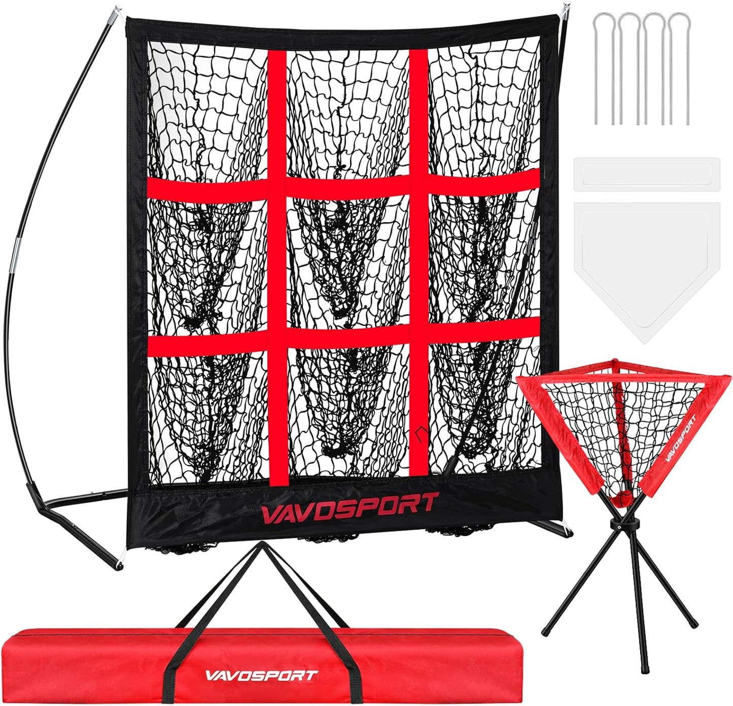 9-Square Pitching Target Net Set for Baseball & Softball Training