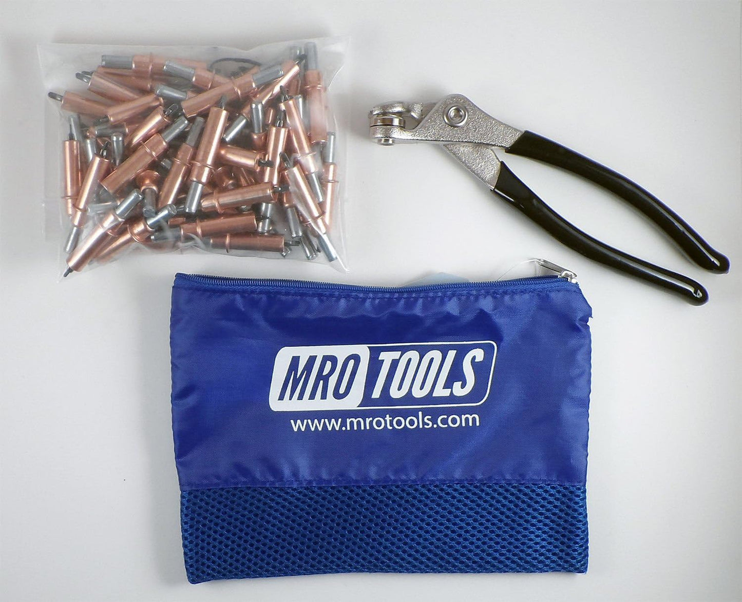 50 1/8 Cleco Fasteners with Pliers and Carry Bag for Repairs