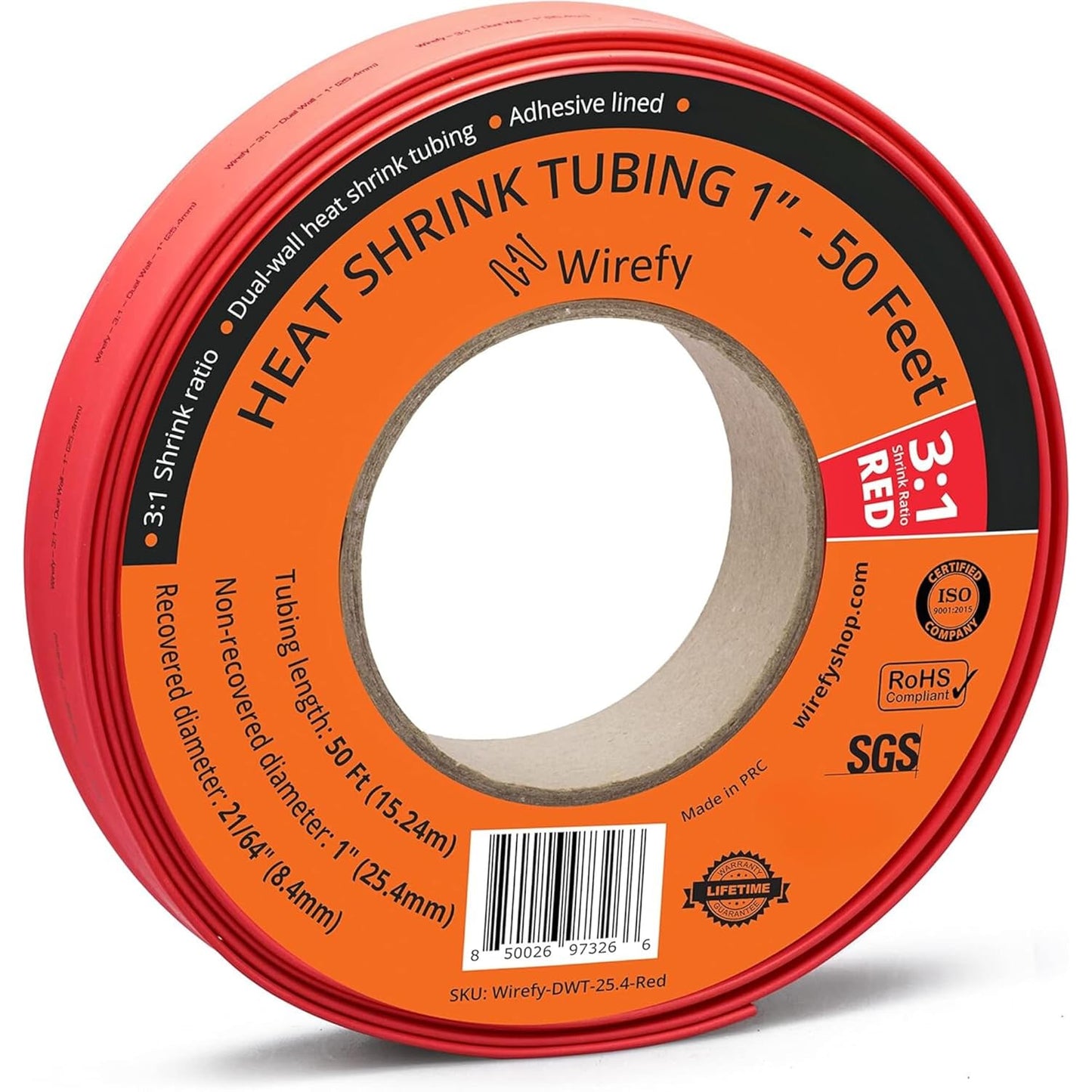 Wirefy 1 Inch Heat Shrink Tubing - Large Diameter Adhesive Lined