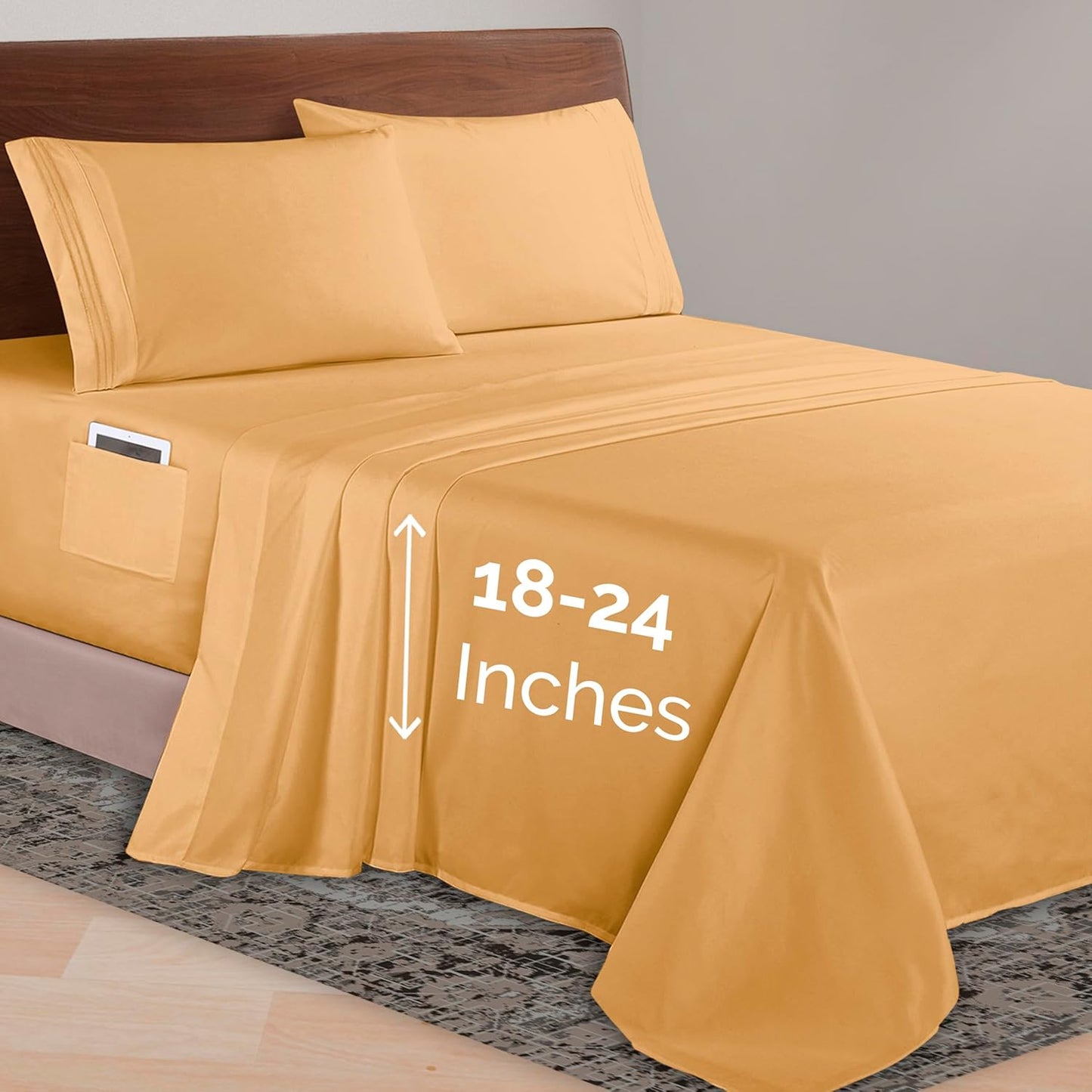 Elegant Comfort Luxurious Microfiber King Sheet Set - Extra Deep