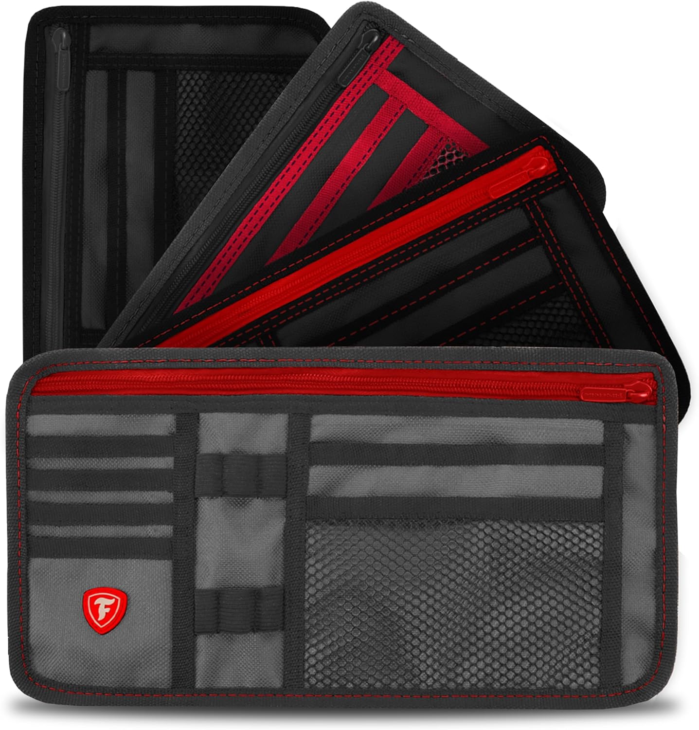 Firestone Car Sun Visor Organizer | 8 Slots, Charcoal, 2-Pack