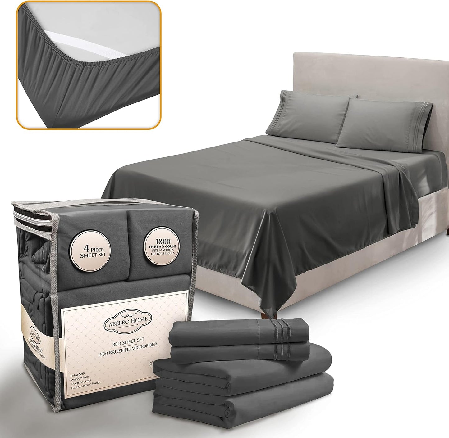 Queen Sheet Set - Luxury Soft Cooling Microfiber Bedding