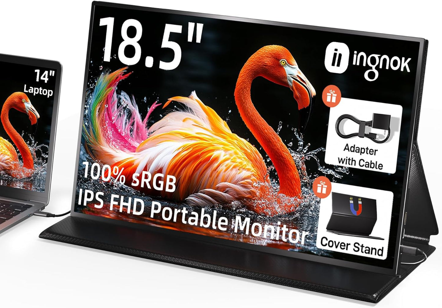 Ingnok 18.5 Portable Monitor - FHD Screen Extender