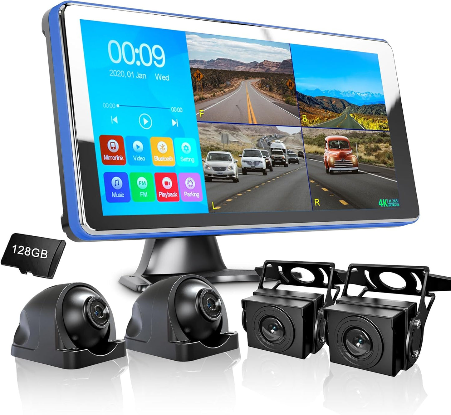 4K Backup Camera System with 10.36in Touch Screen for Safety