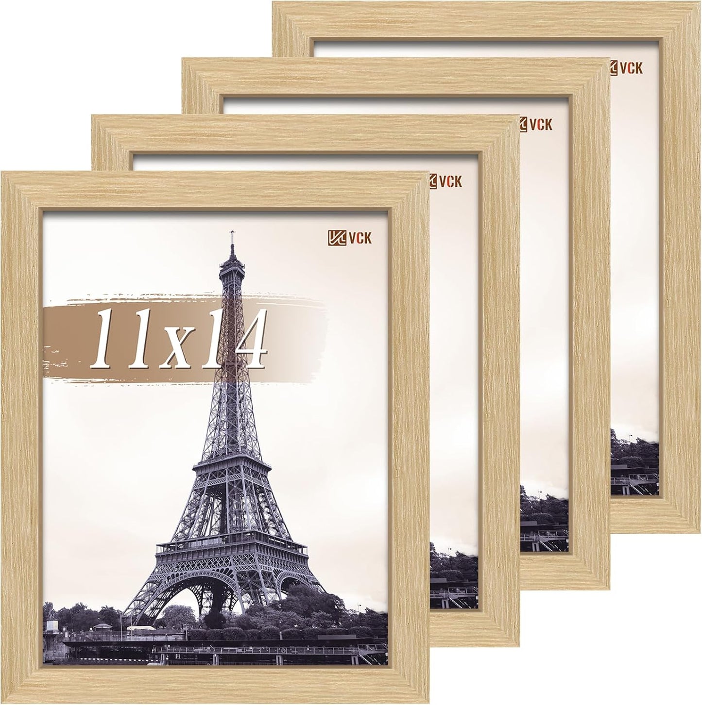 VCK 11x14 Picture Frame Set of 4 - Natural Oak Elegance