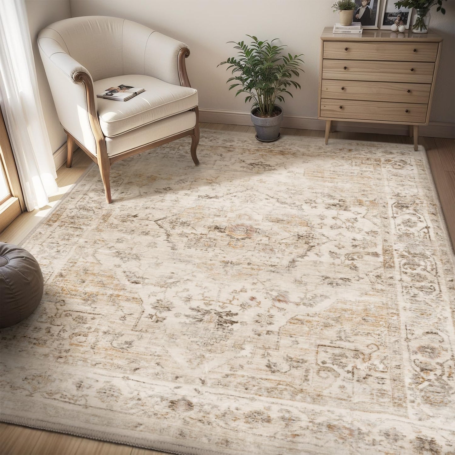 Soft Vintage Area Rugs for Living Room and Bedroom Comfort