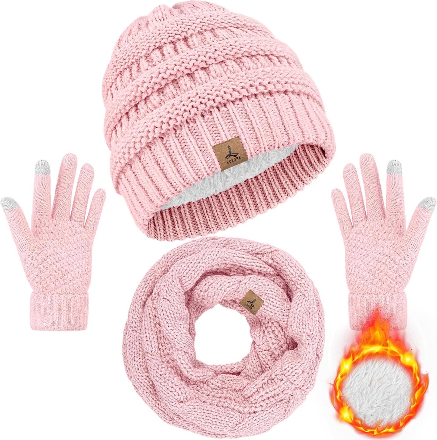 Warm Fleece Winter Set - Touch Screen Gloves & Scarf - LOROME