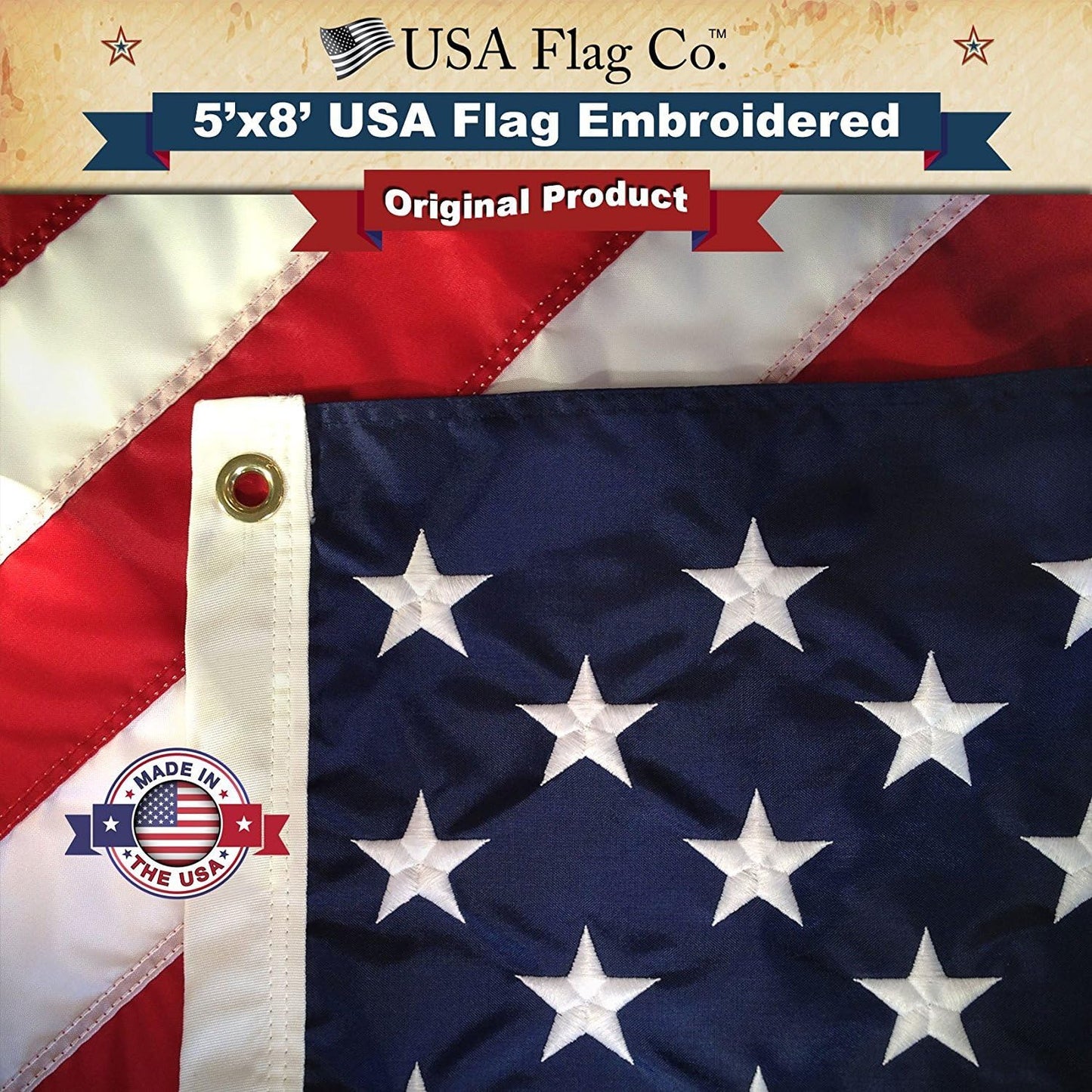 American Flags 5x8 ft by USA Flag Co. - Premium Quality Display