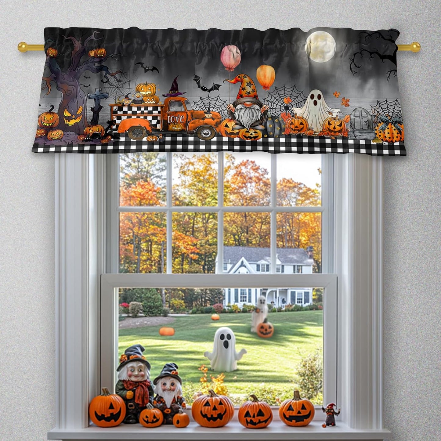 Halloween Window Valance - Spooky Room Decor
