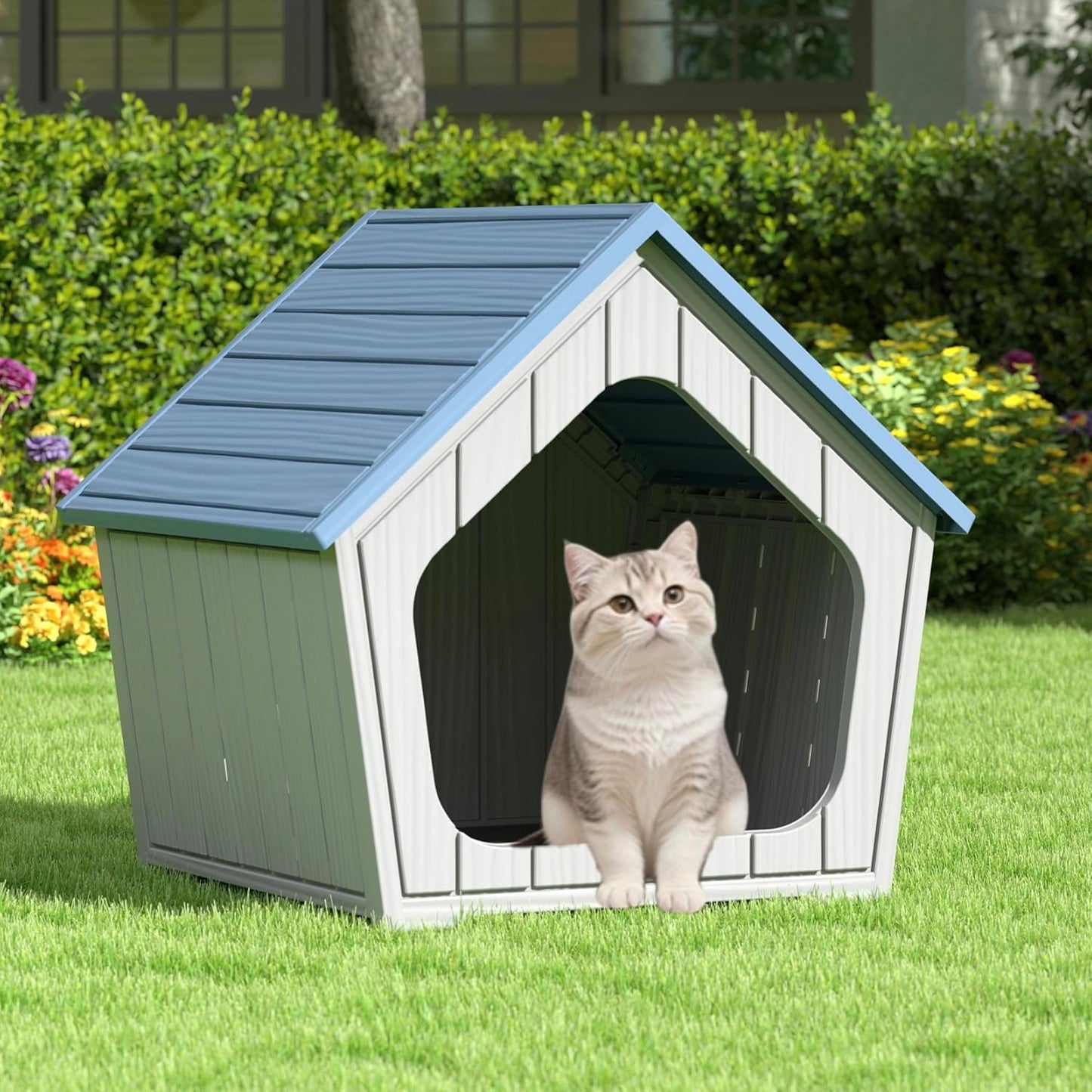 KAMABOKO Outdoor Cat House for Cozy Indoor & Outdoor Shelter