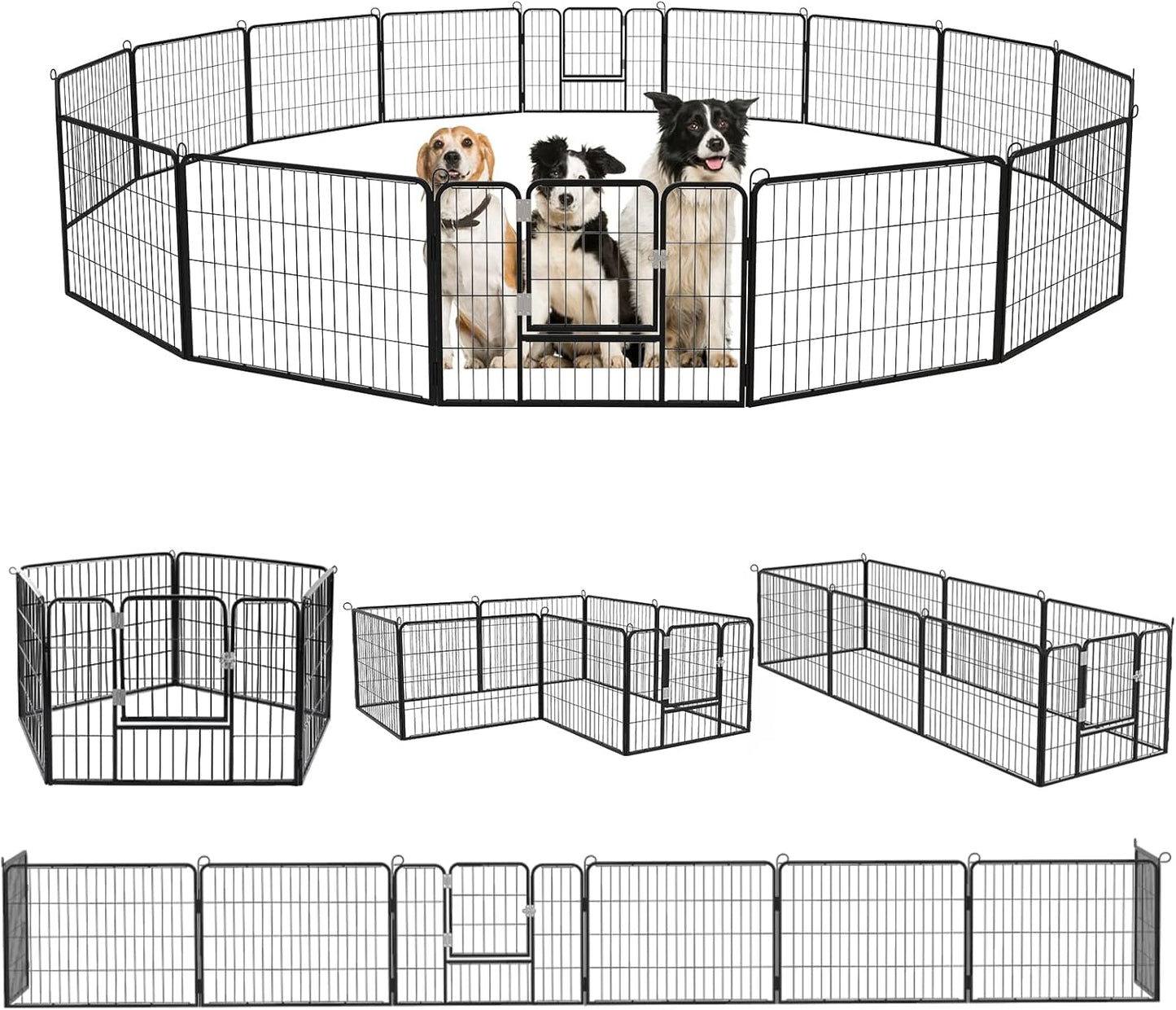 Tavata Heavy Duty Metal Dog Playpen Fence for Outdoor Use