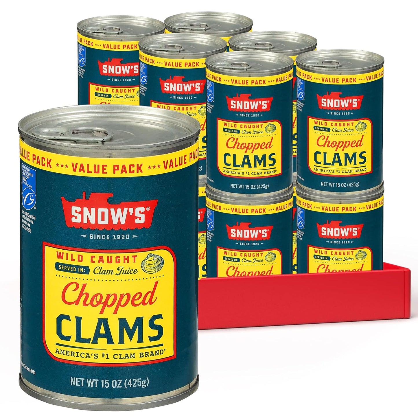 Snow's Wild Caught Chopped Clams in Clam Juice - 12 Pack