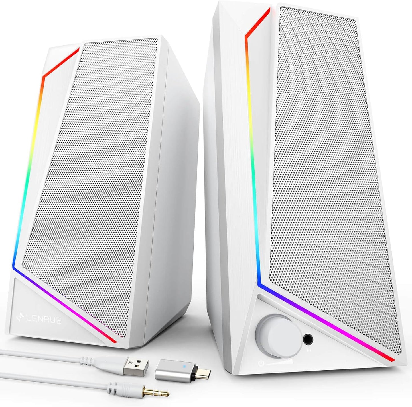 LENRUE USB-powered PC Speakers, Loud Stereo Sound