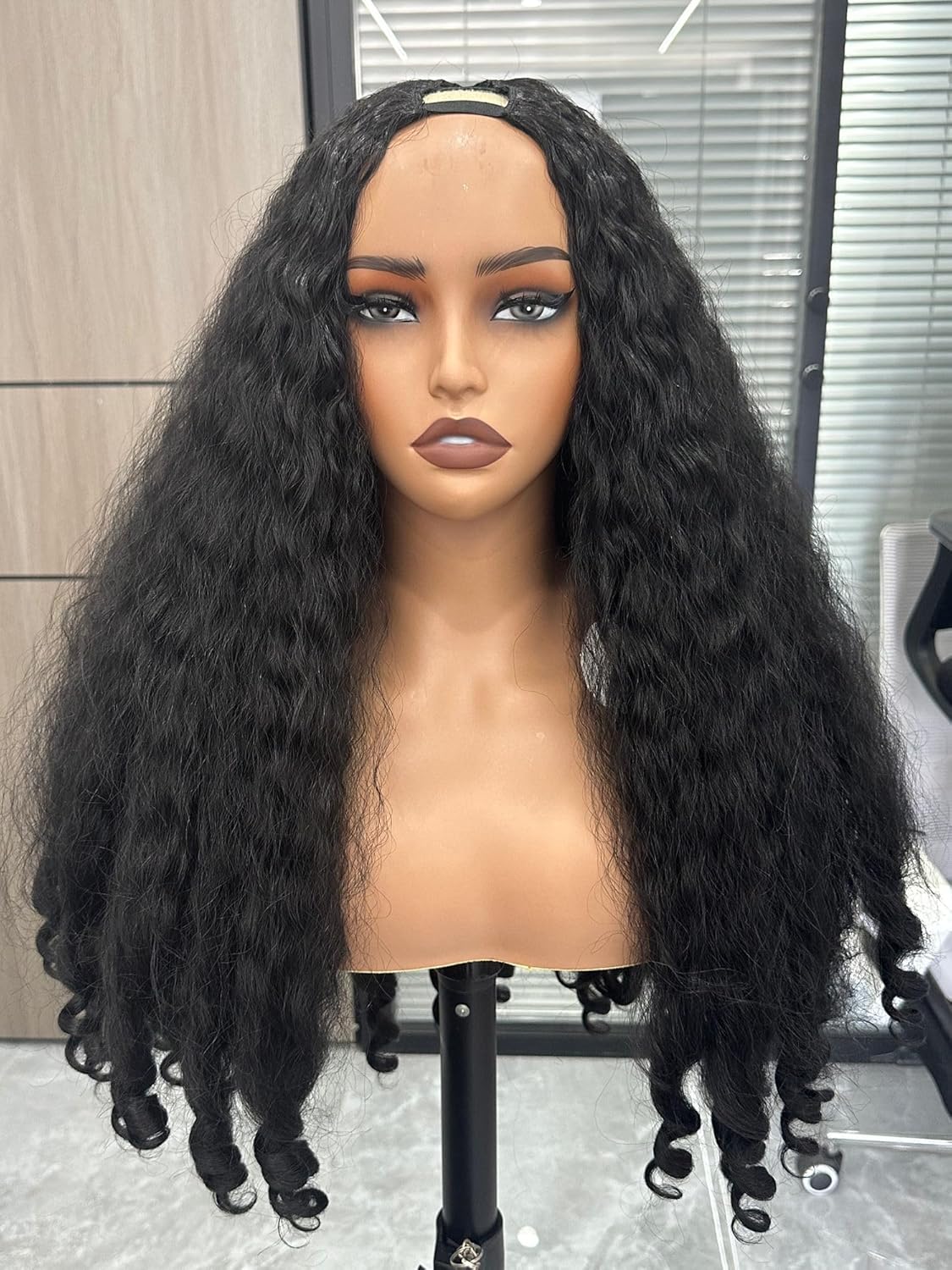 Afro Wig V Part Kinky Curly Wigs by PREMPO for Women