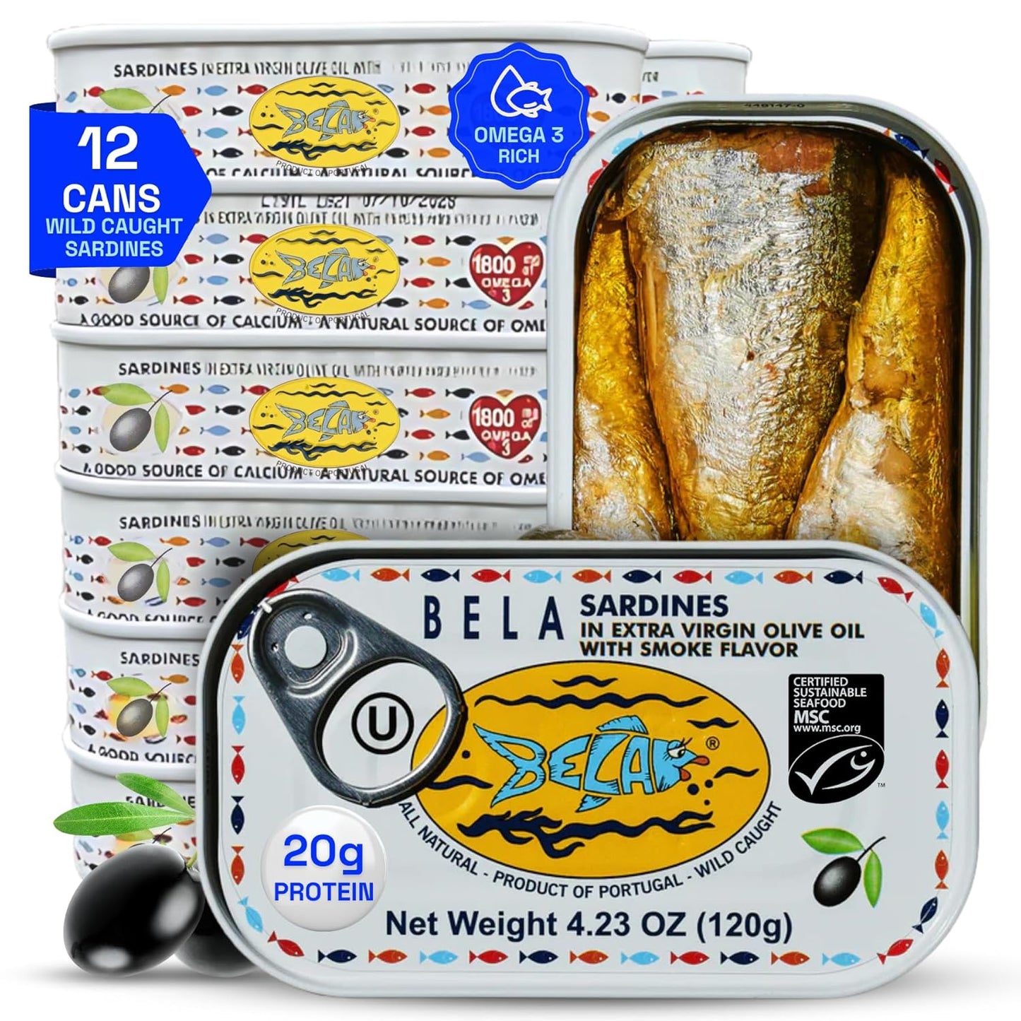 BELA Wild Caught Portuguese Sardines in Extra Virgin Olive Oil
