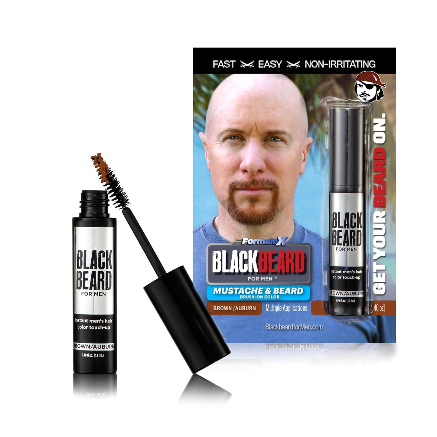 Blackbeard for Men Instant Beard Color - Easy Hypoallergenic Dye