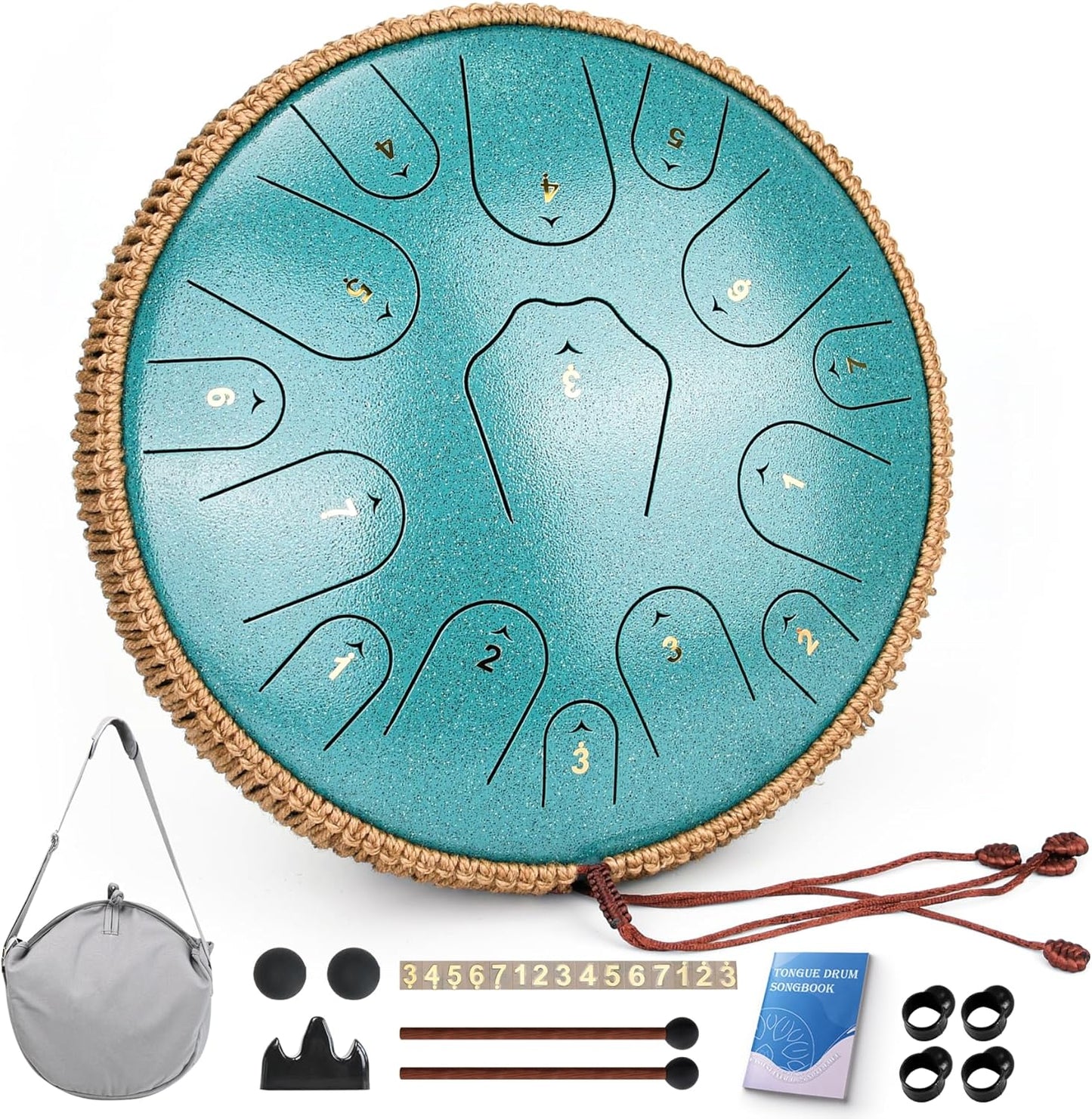 Steel Tongue Drum 14 Inch 15 Notes for Music and Meditation