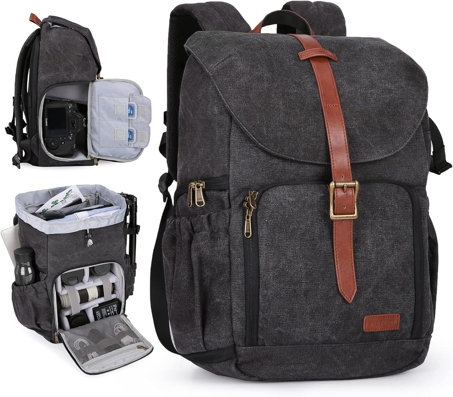 BAGSMART Waterproof Camera Backpack with 15 Inch Laptop Compartment