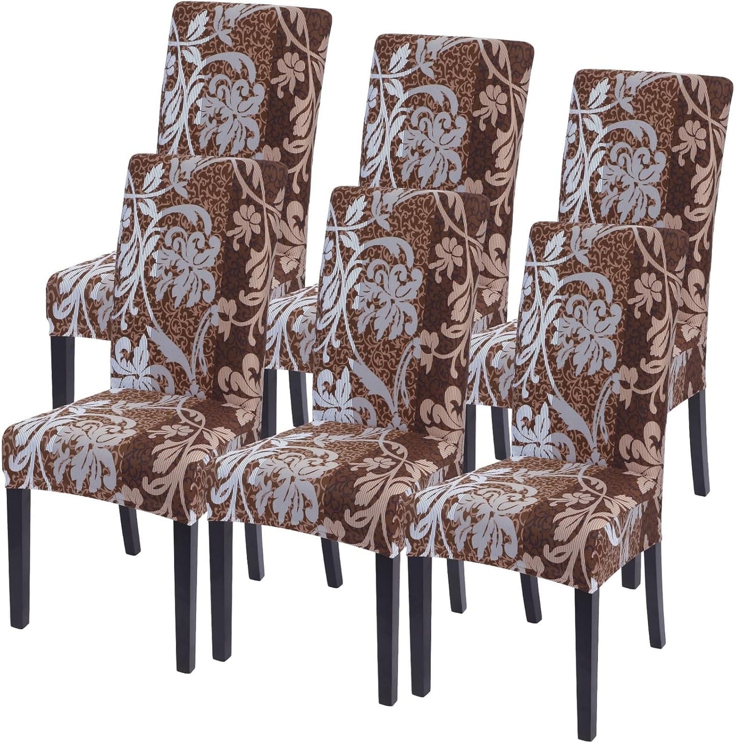 SearchI Stretch Printed Dining Room Chair Covers Set of 6