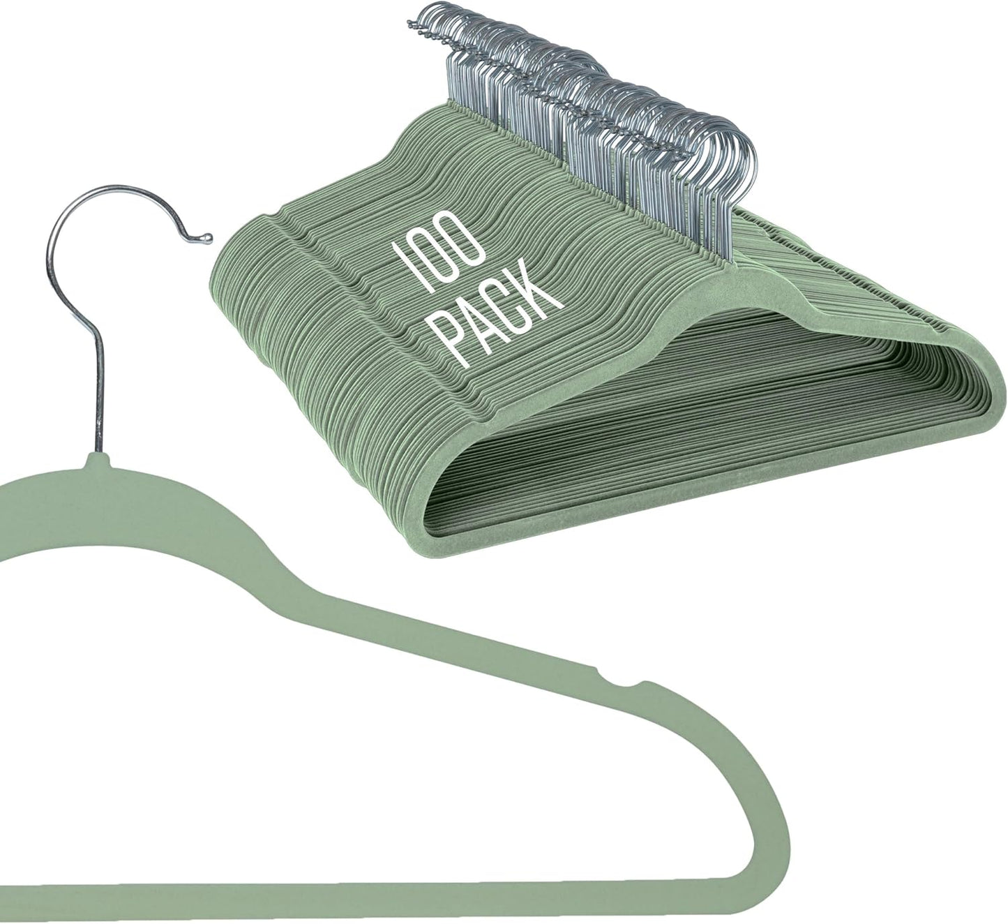 Simplify Slim Velvet Clothes Hangers - 100 Pack Non-Slip Storage