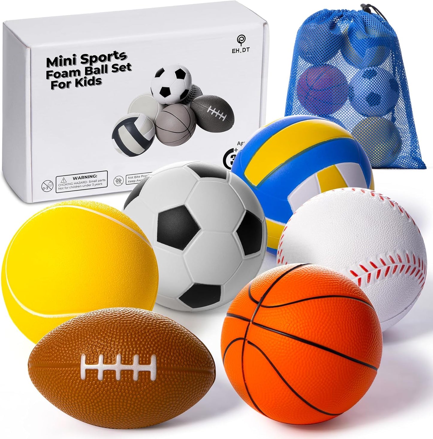 6-Piece Kids Foam Ball Set - Soft Sports Toys for Toddlers
