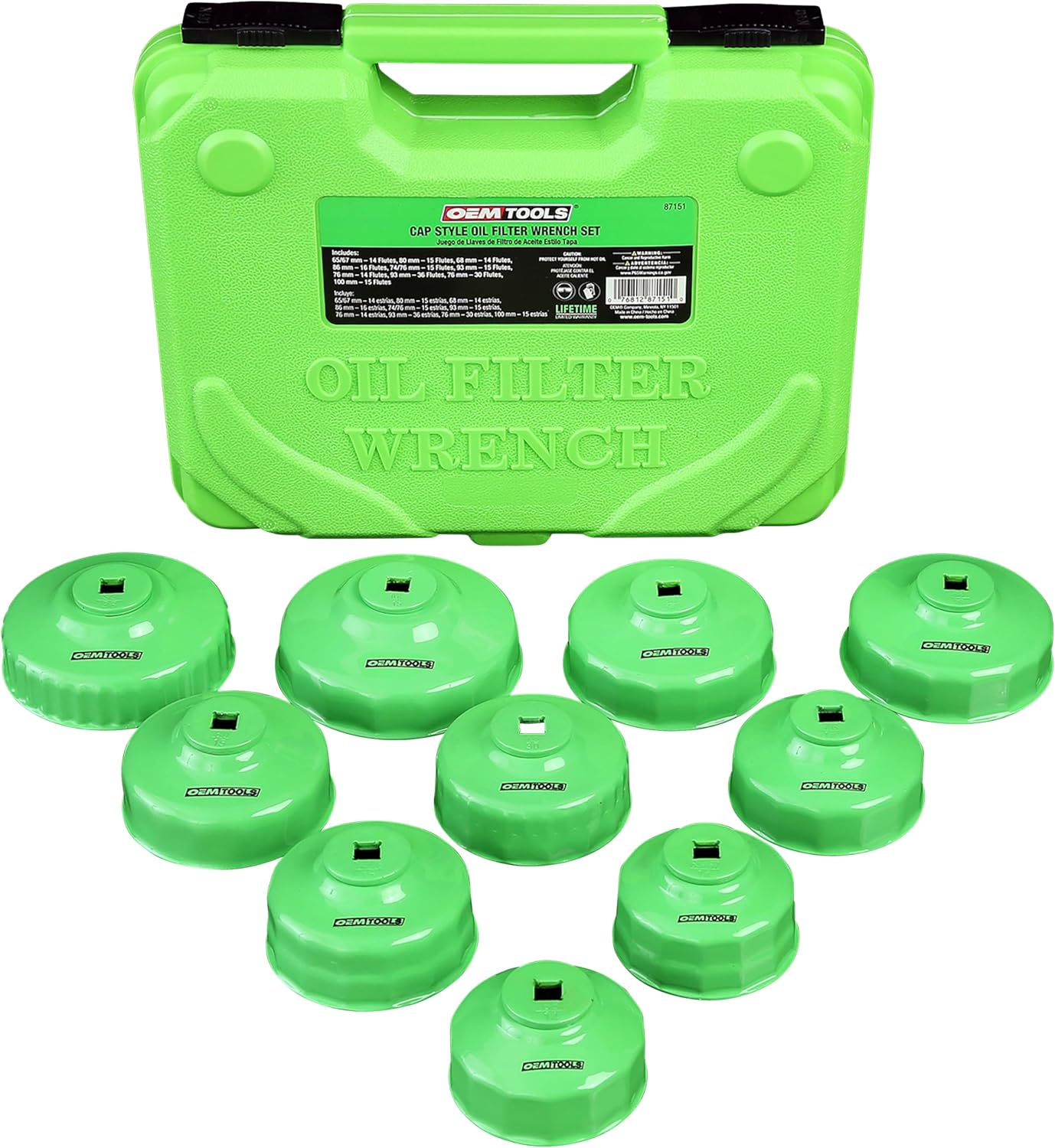 OEMTOOLS 87151 10-Piece Oil Filter Wrench Set for Easy Use