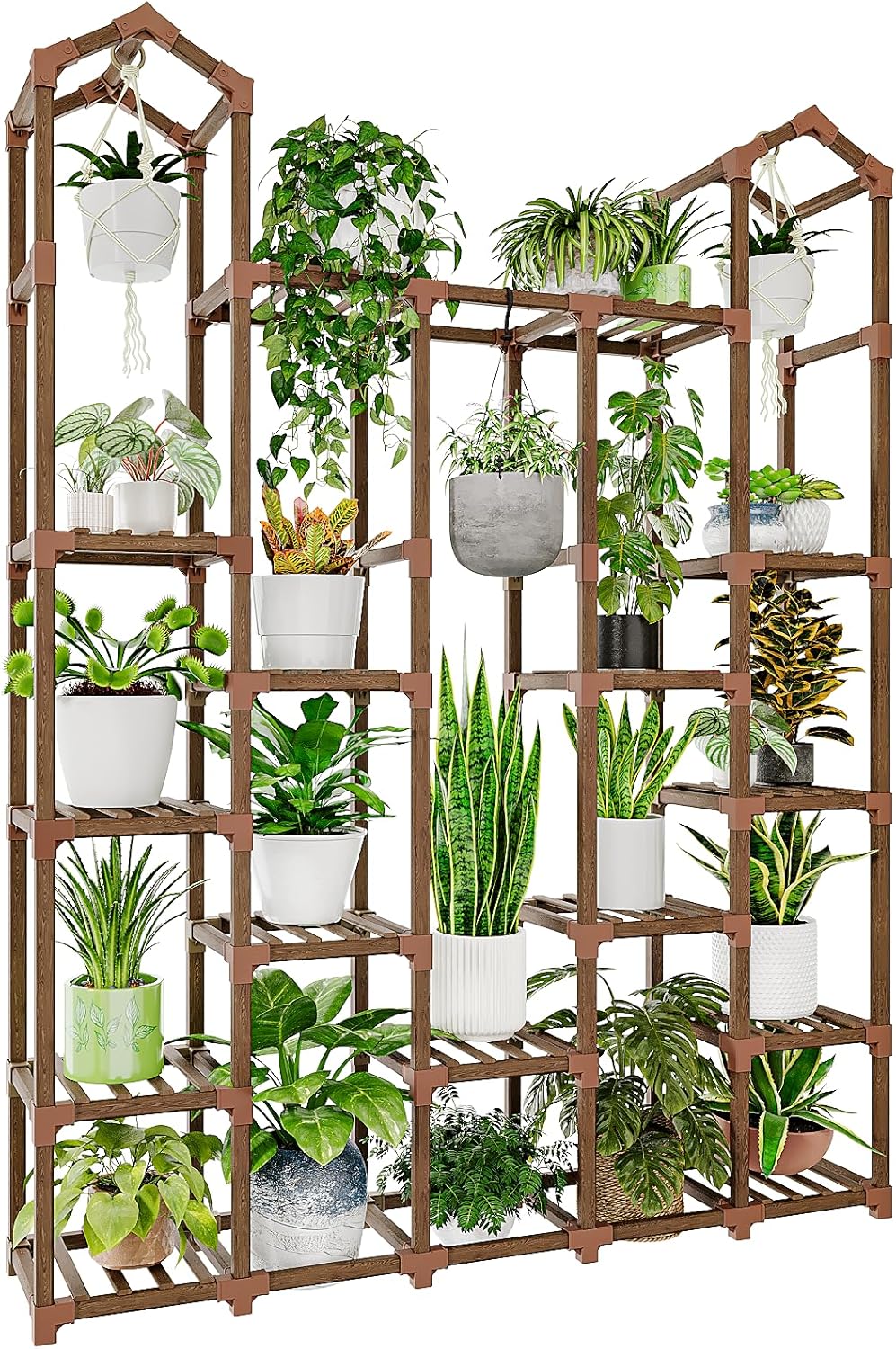 Large Plant Stand for Indoor and Outdoor Use with 20 Pots