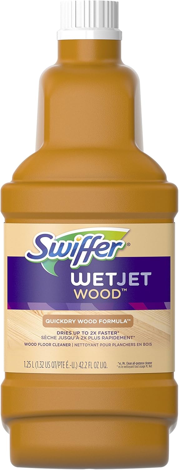 Swiffer WetJet Wood Floor Cleaner: 42.2 fl oz Refill for Spotless Shine