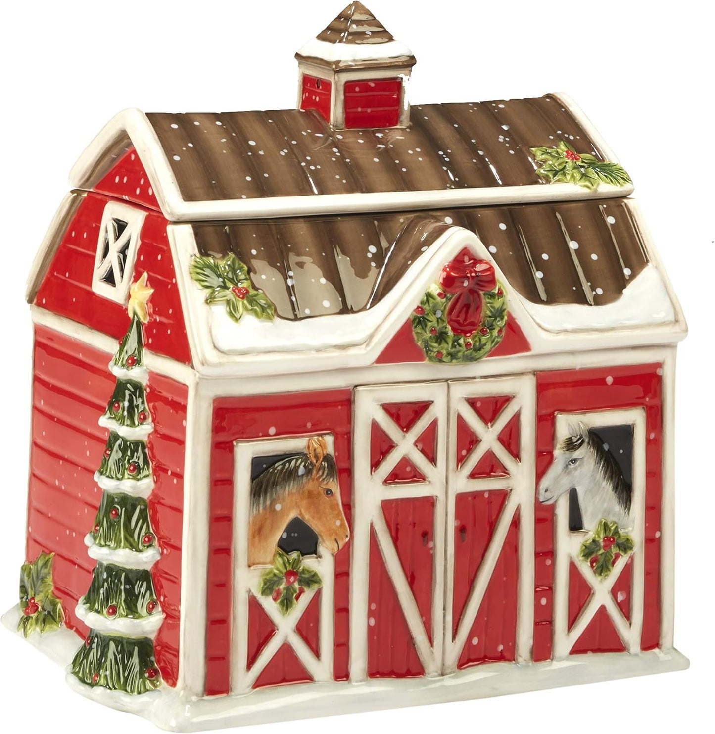 Christmas on the Farm 3D Cookie Jar for Festive Holiday Decor