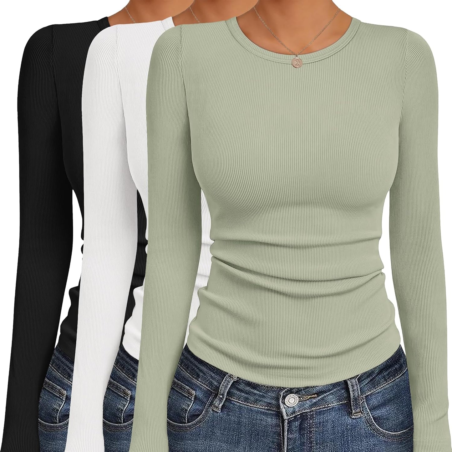 Ekouaer Women's Long Sleeve Shirts - Stylish Thermal Tops