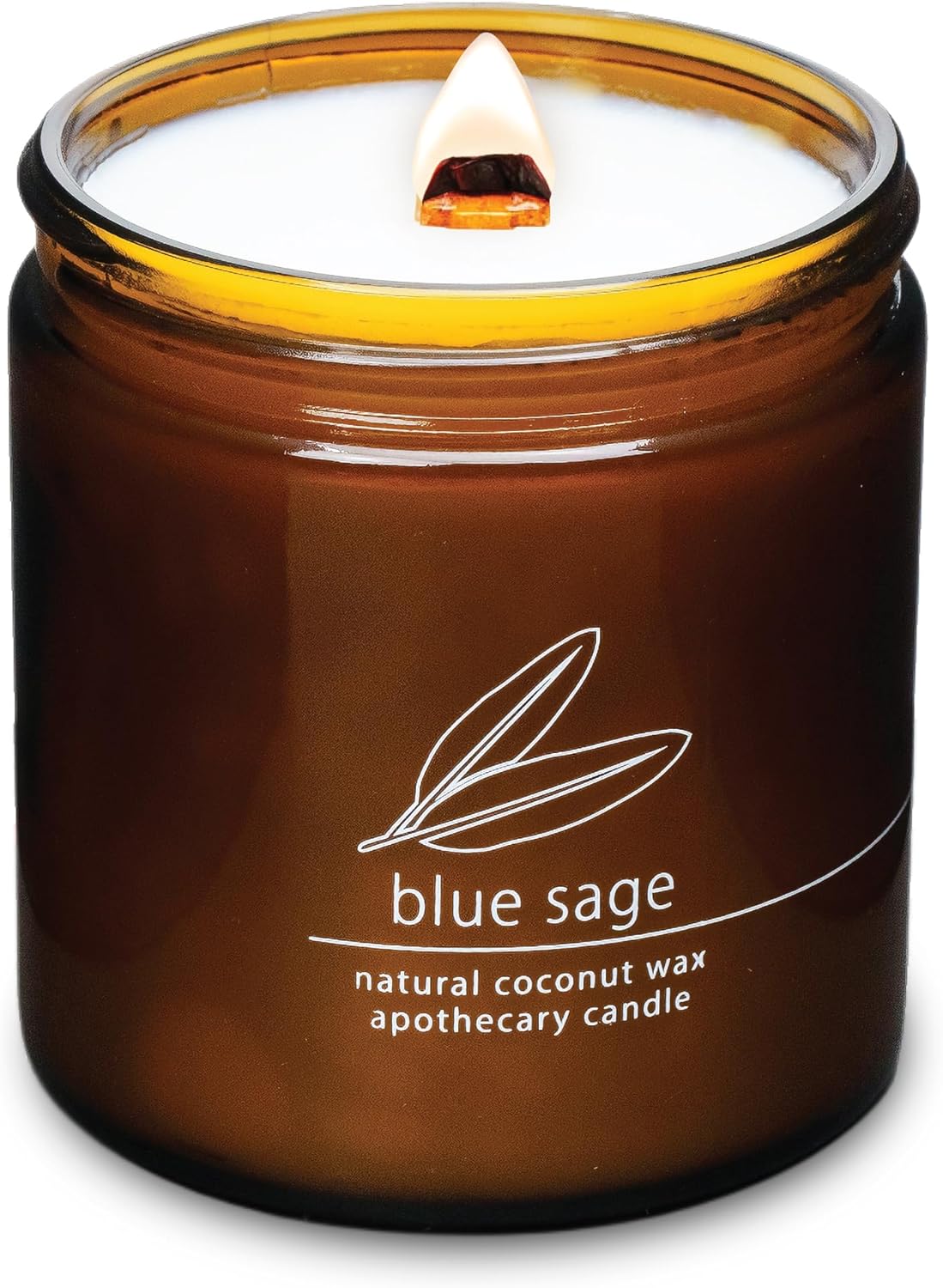 Hemlock Park Crackling Wood Wick Candle - Handcrafted Blue Sage