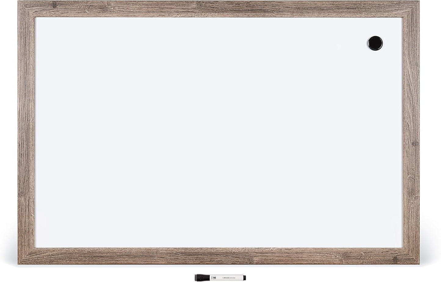 U Brands Decor Magnetic Dry Erase Board with Rustic Frame