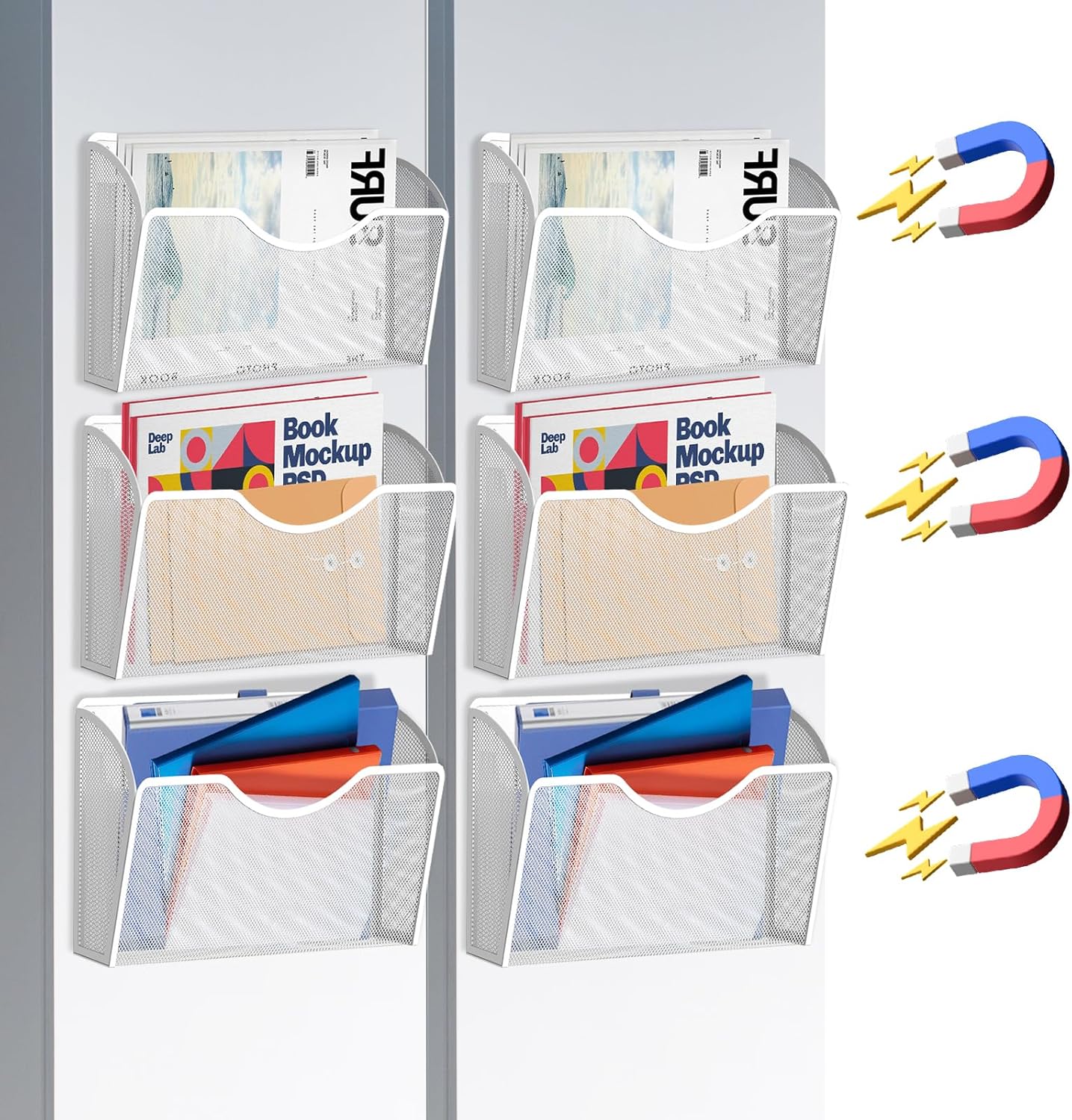 6PCS Magnetic File Holder for Easy Organization and Storage