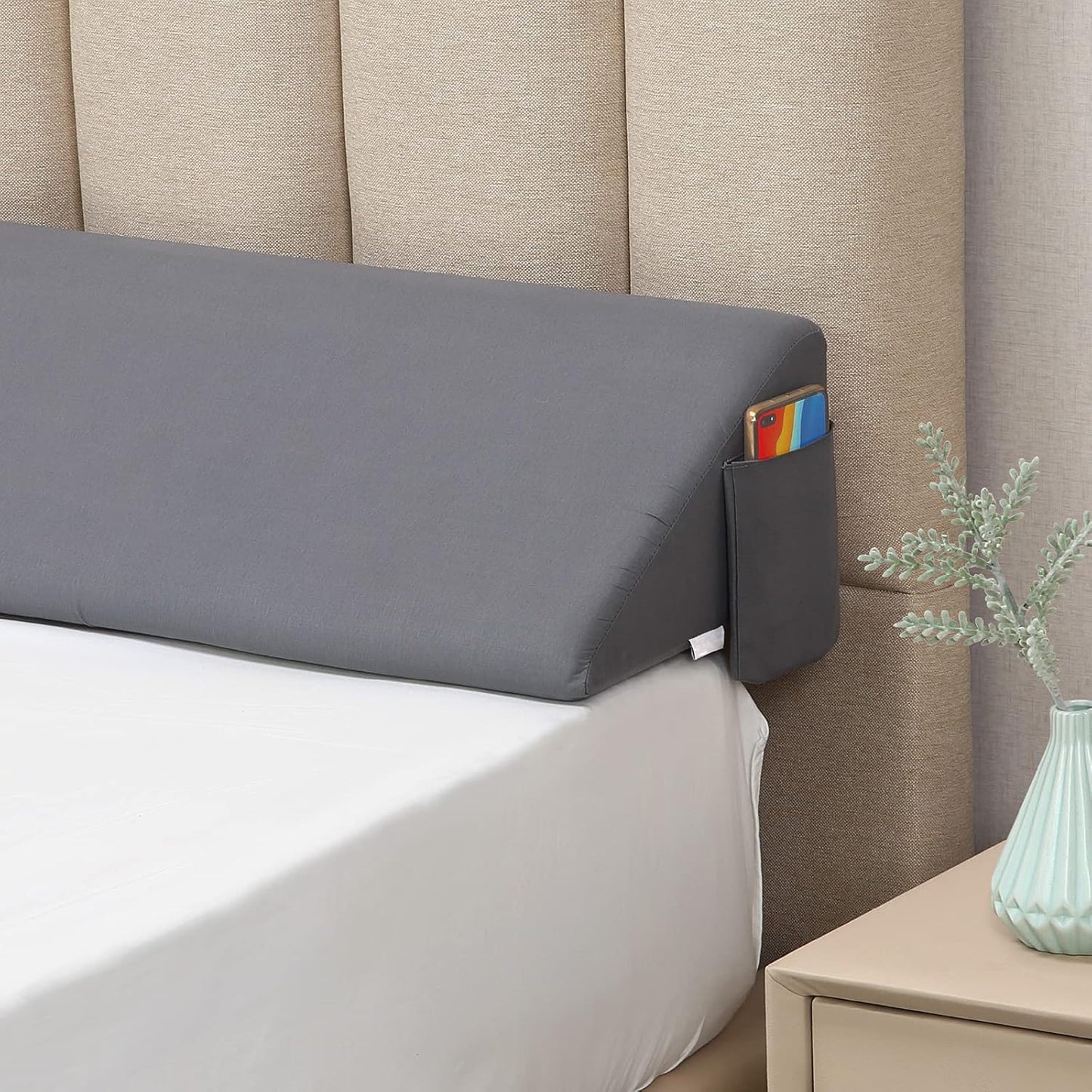 Vekkia King Bed Wedge Pillow for Headboard and Mattress Gaps