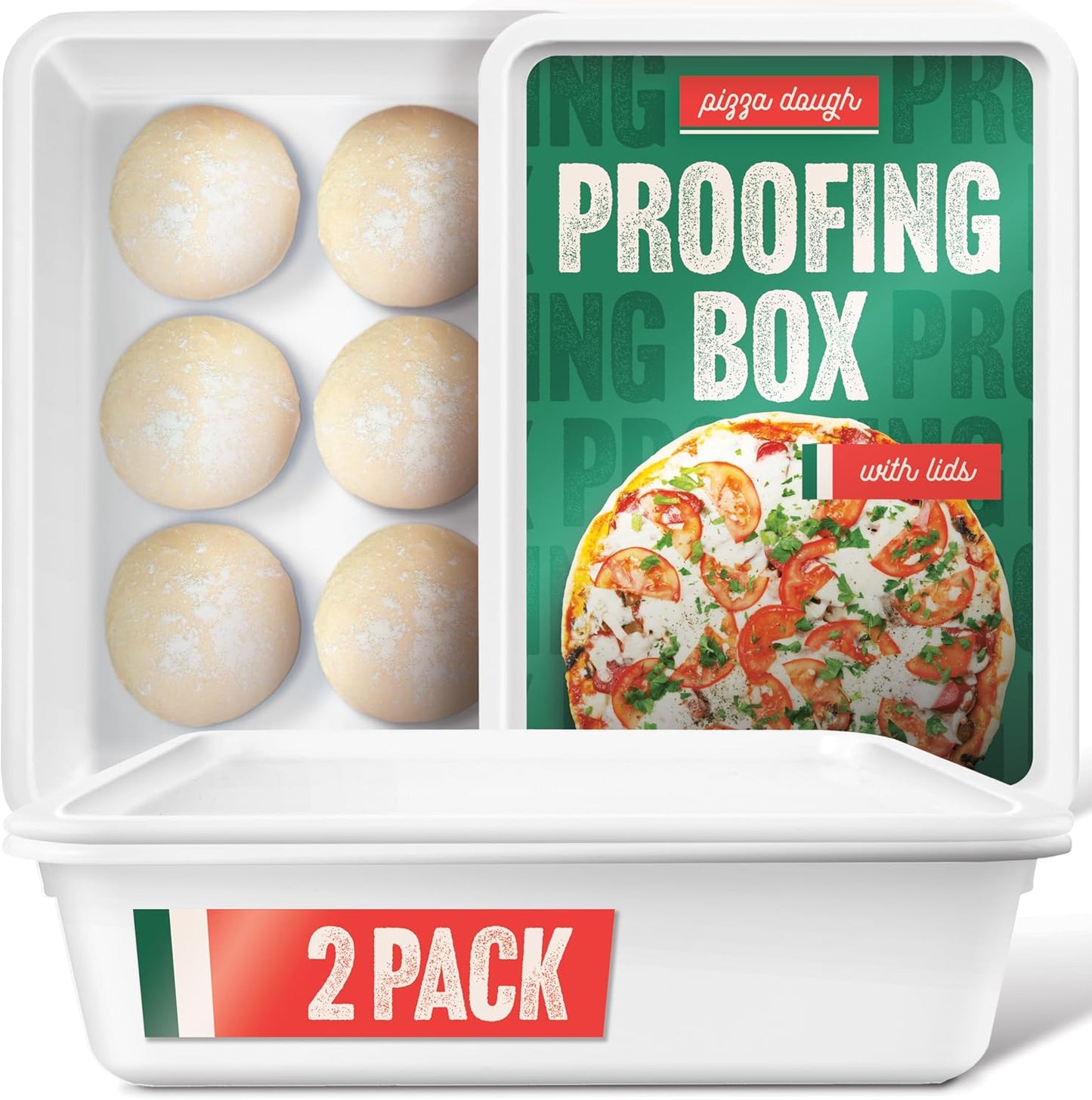 Dough Proofing Container Set for Homemade Bread and Pizza