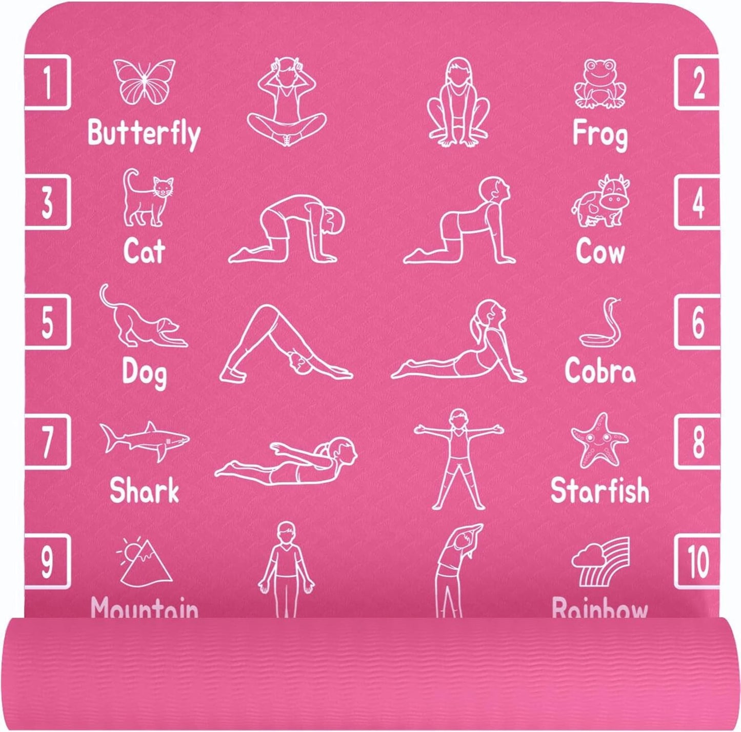 Kids Yoga Mat - Non-Slip Lightweight TPE Exercise Mat for Fun